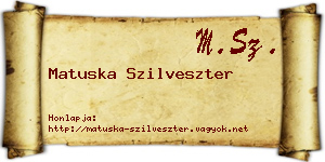 Matuska Szilveszter névjegykártya