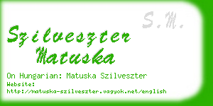 szilveszter matuska business card